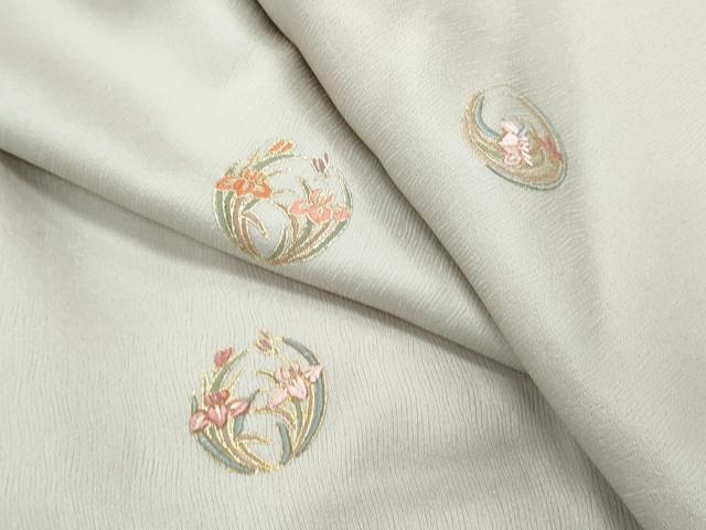 平和屋着物●上質な小紋 刺繍 花丸文 金彩 正絹 逸品 CABI1533th