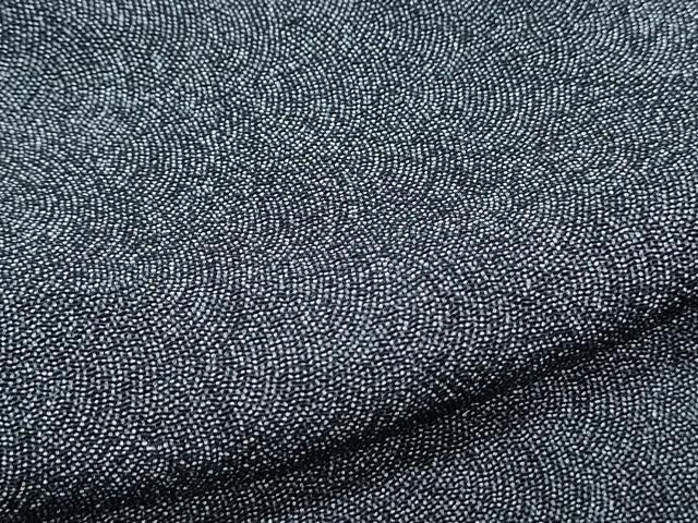 平和屋着物●江戸小紋 鮫小紋柄 黒地 鬼しぼ縮緬 正絹 逸品 未使用 CABI1541th