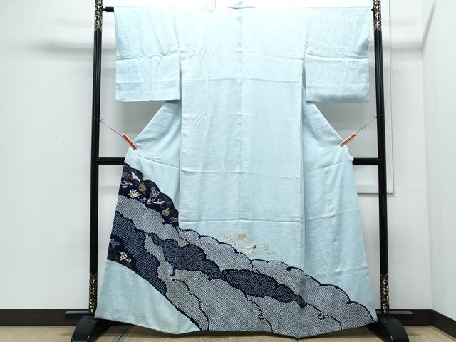 平和屋着物●豪華色留袖 駒刺繍 絞り 道長飛鶴松竹梅 金彩 正絹 逸品 CABI1545th