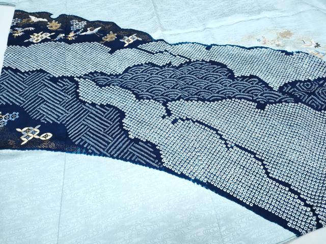 平和屋着物●豪華色留袖 駒刺繍 絞り 道長飛鶴松竹梅 金彩 正絹 逸品 CABI1545th