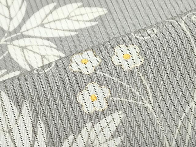 平和屋着物*夏物 訪問着 縦絽 草花文 金彩 正絹 逸品 CABI1559th