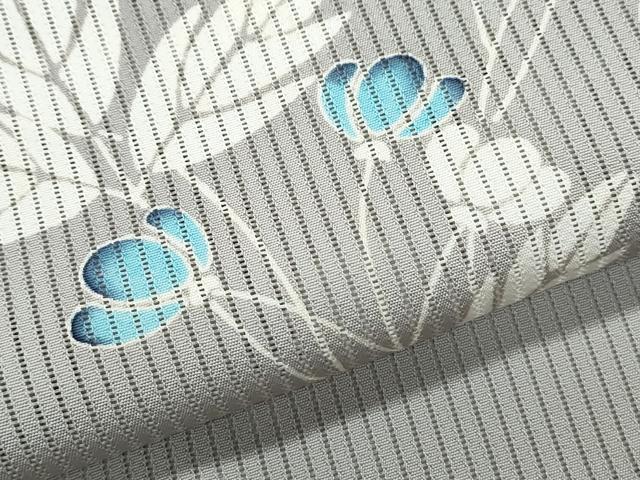 平和屋着物*夏物 訪問着 縦絽 草花文 金彩 正絹 逸品 CABI1559th
