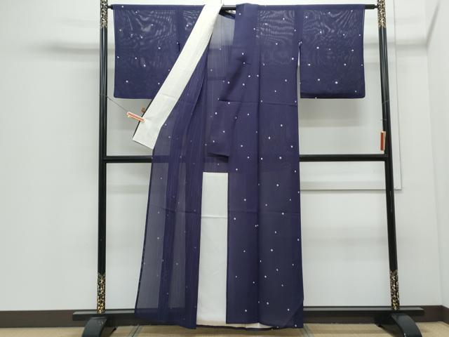 平和屋着物*夏物 小紋 絽 あられ 正絹 逸品 CABI1566th