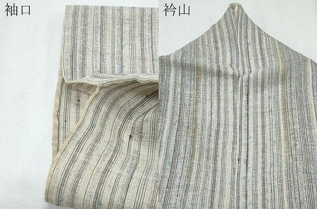 平和屋着物*夏物 小紋 紗紬 縞 正絹 逸品 CABI1583th