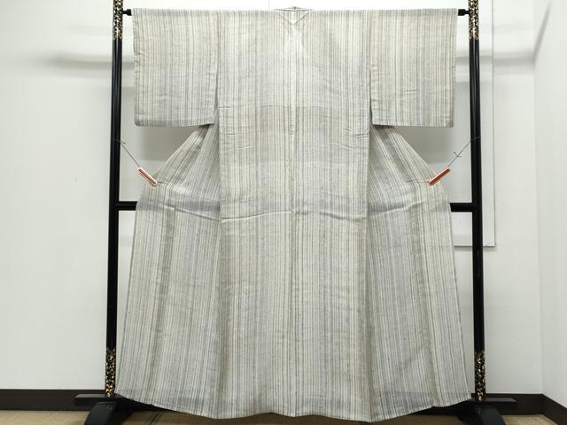 平和屋着物*夏物 小紋 紗紬 縞 正絹 逸品 CABI1583th