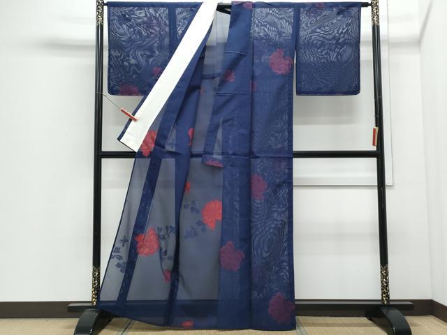 平和屋着物*夏物 小紋 紗 草花文 正絹 逸品 CABI1587th