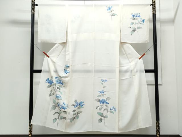 平和屋着物*夏物 訪問着 絽 手描き 紫陽花 正絹 逸品 CABI1589th
