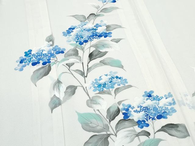 平和屋着物*夏物 訪問着 絽 手描き 紫陽花 正絹 逸品 CABI1589th