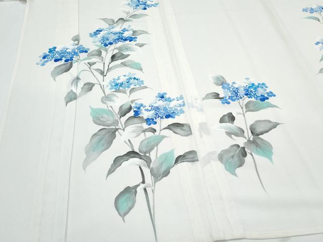 平和屋着物*夏物 訪問着 絽 手描き 紫陽花 正絹 逸品 CABI1589th