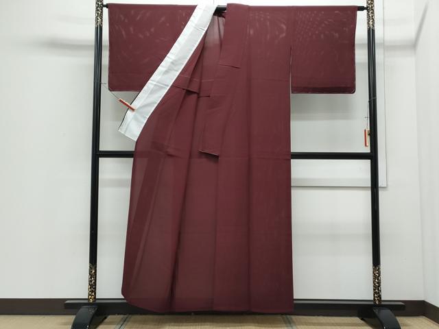 平和屋着物*夏物 色無地 絽 葡萄茶色 正絹 逸品 未使用 CABI1592th