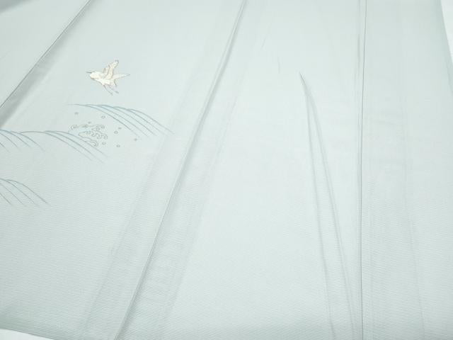 平和屋着物*夏物 訪問着 絽 立波休み鳥舟文 金彩 正絹 逸品 CABI1593th