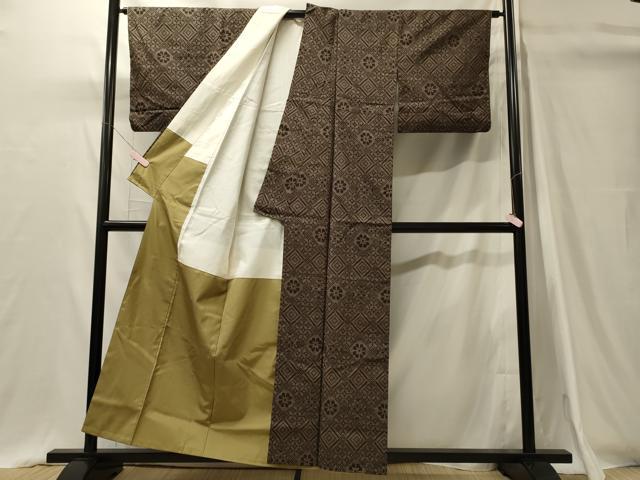 平和屋着物■本場大島紬 7マルキ 菱花文 正絹 逸品 CABI1605oy