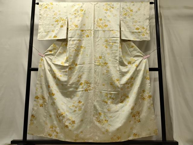 平和屋着物■上質な小紋 舞花文 暈し染め 銀彩 やまと誂製 正絹 逸品 CABI1608oy