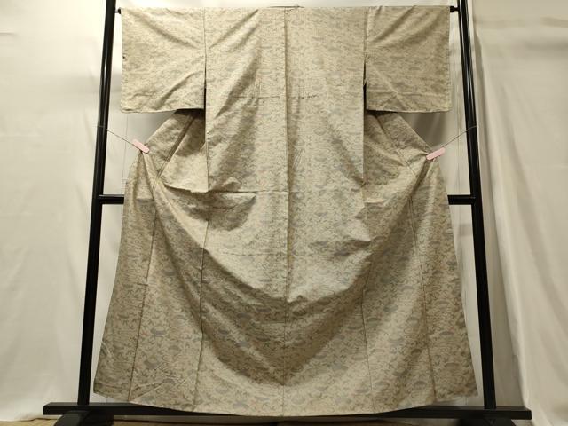 平和屋着物■本場大島紬 7マルキ 扇面草葉文 正絹 逸品 CABI1610oy