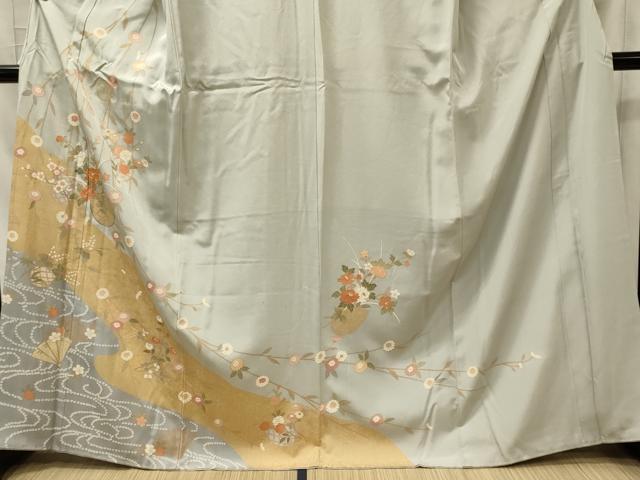 平和屋着物■訪問着 駒刺繍 流水花籠文 金彩 正絹 逸品 CABI1617oy