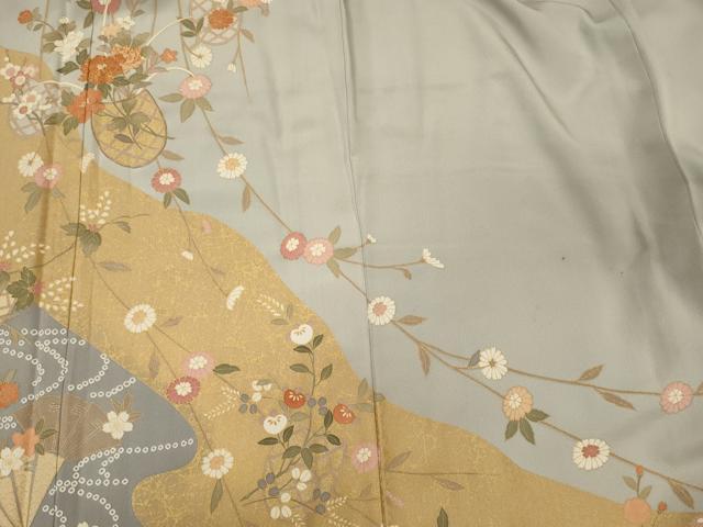 平和屋着物■訪問着 駒刺繍 流水花籠文 金彩 正絹 逸品 CABI1617oy