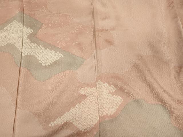 平和屋着物■訪問着 絞り 流水花文 正絹 逸品 CABI1618oy