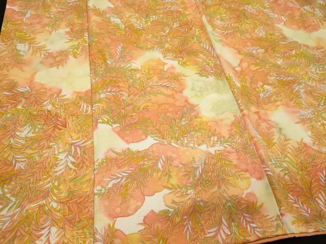 平和屋着物■上質な小紋 草葉文 暈し染め 正絹 逸品 未使用 CABI1623oy