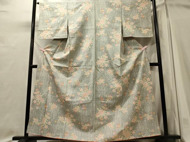 平和屋着物■上質な紬 草花文 正絹 逸品 未使用 CABI1635oy