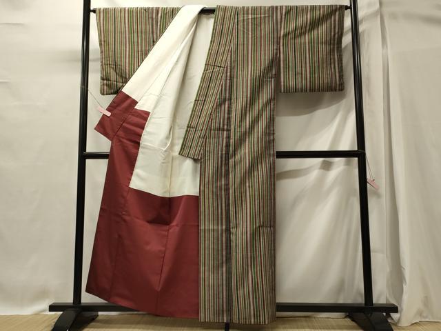 平和屋着物■上質な紬 縞 正絹 逸品 CABI1640oy