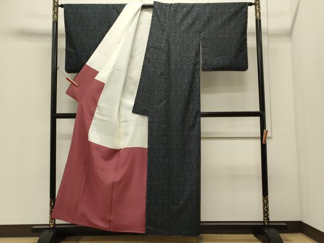 平和屋着物■本場大島紬 7マルキ 菱花文 正絹 逸品 未使用 CABI1643oy