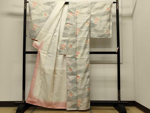 平和屋着物■本場染大島紬 吉祥草花文 正絹 逸品 CABI1651oy