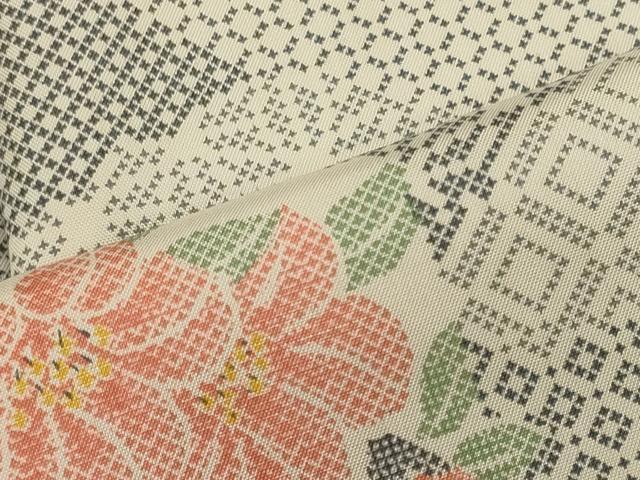平和屋着物■本場染大島紬 吉祥草花文 正絹 逸品 CABI1651oy