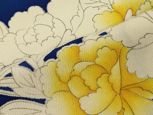 平和屋着物■上質な小紋 草花文 暈し染め 鬼しぼ縮緬 正絹 逸品 未使用 CABI1660oy