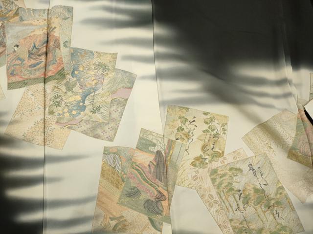 平和屋着物■豪華黒留袖 寿光織 百人一首 暈し染め 金糸 正絹 逸品 CABI1688oy