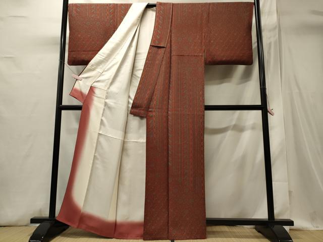 平和屋着物■訪問着 花唐草間道 正絹 逸品 CABI1712oy