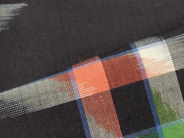 平和屋着物■上質な紬 井桁絣 正絹 逸品 未使用 CABI1722oy
