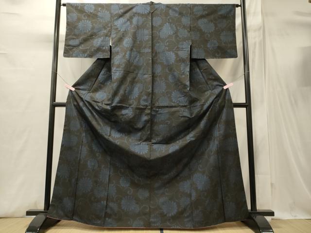 平和屋着物■上質な紬 花唐草文 正絹 逸品 CABI1723oy