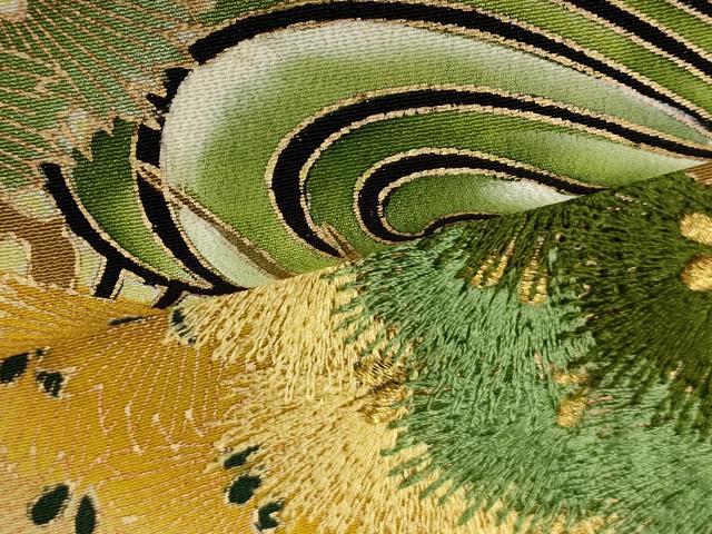 平和屋着物■豪華黒留袖 刺繍 吉祥松文 金糸 正絹 逸品 CABI1744oy