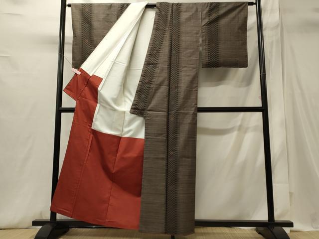 平和屋着物■本場大島紬 7マルキ 幾何学文 正絹 逸品 CABI1747oy