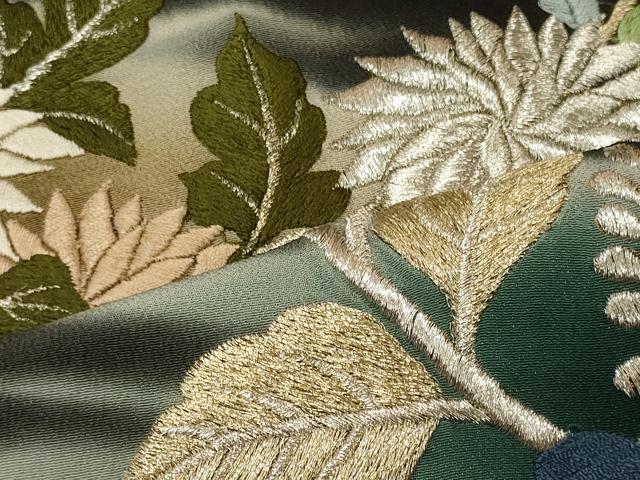 平和屋着物■豪華黒留袖 刺繍 枝花文 暈し染め 金銀彩 正絹 逸品 CABI1751oy