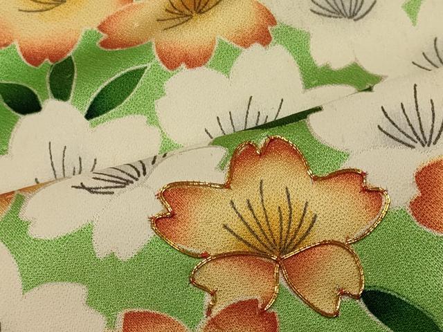 平和屋着物■豪華振袖 駒刺繍 草花文 暈し染め 金彩 正絹 逸品 CABI1752oy