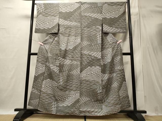 平和屋着物■上質な小紋 幾何学文様 正絹 逸品 CABI1754oy