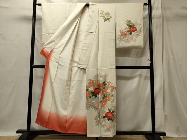 平和屋着物■訪問着 刺繍 草花文 正絹 逸品 CABI1760oy