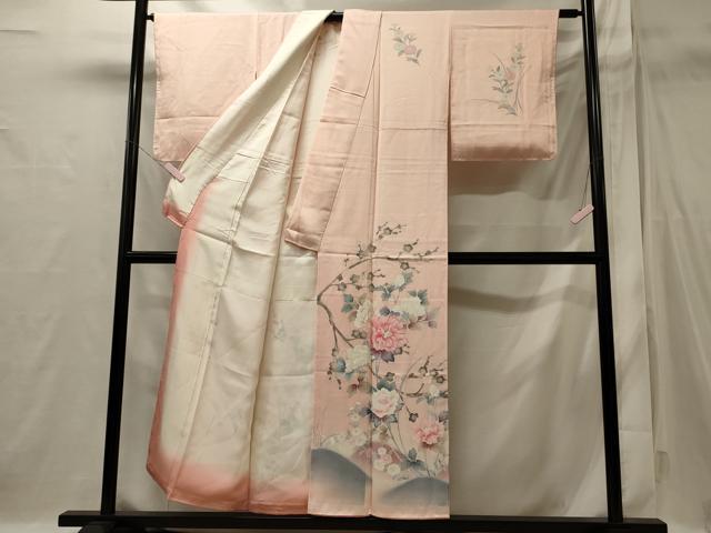 平和屋着物■訪問着 手描き 遠山花文 暈し染め 正絹 逸品 未使用 CABI1763oy