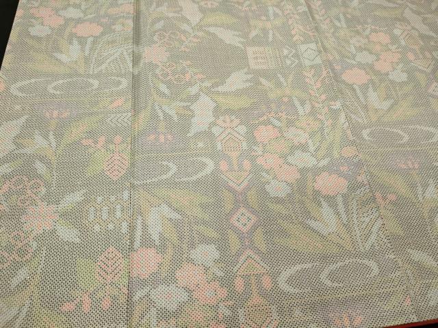 平和屋着物■上質な紬 草花文 正絹 逸品 CABI1773oy