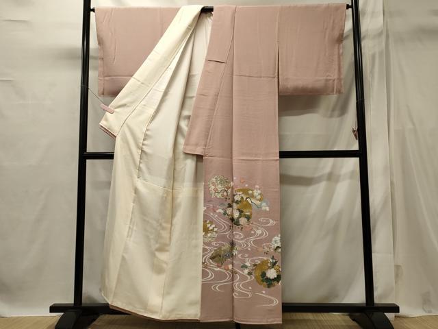 平和屋着物■豪華色留袖 駒刺繍 流水雪輪花文 金彩 正絹 逸品 未使用 CABI1780oy