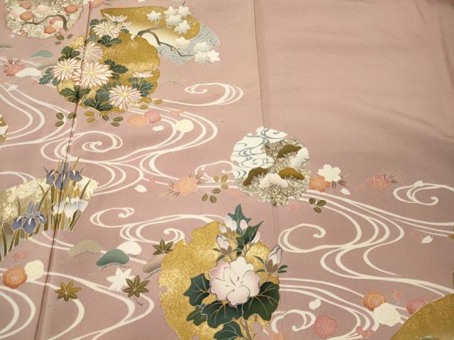 平和屋着物■豪華色留袖 駒刺繍 流水雪輪花文 金彩 正絹 逸品 未使用 CABI1780oy