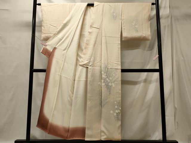 平和屋着物■訪問着 草花文 暈し染め 正絹 逸品 CABI1792oy
