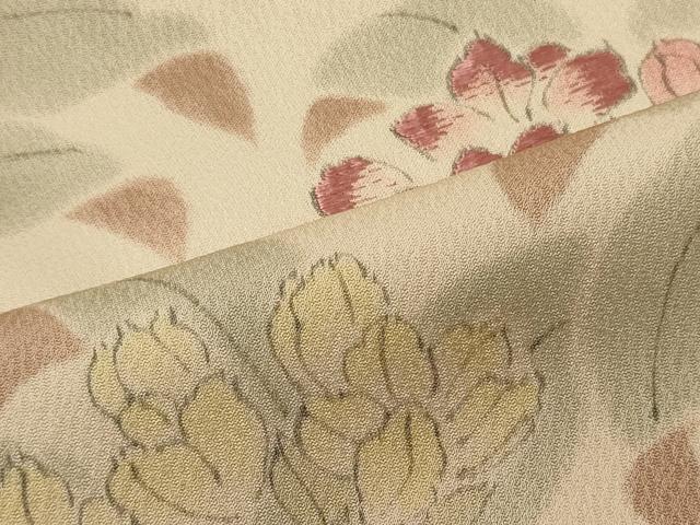 平和屋着物■訪問着 手描き 刺繍 枝花文 正絹 逸品 CABI1797oy