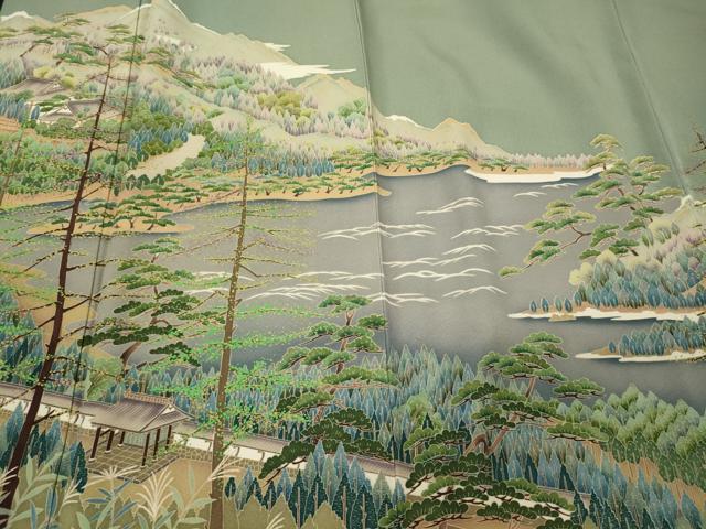 平和屋着物■豪華色留袖 遠山風景文 暈し染め 正絹 逸品 CABI1803oy