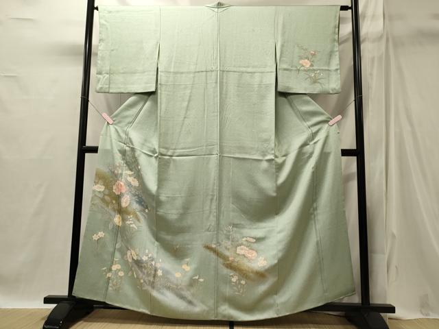 平和屋着物■訪問着 枝花文 暈し染め 金銀彩 正絹 逸品 CABI1805oy