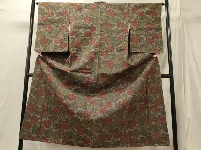 平和屋着物■上質な紬 舞花文 正絹 逸品 未使用 CABI1807oy