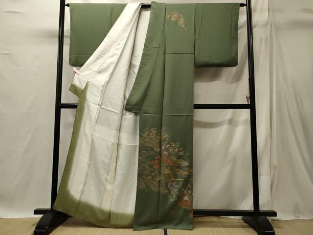 平和屋着物■訪問着 扇面花松文 金彩 正絹 逸品 CABI1815oy