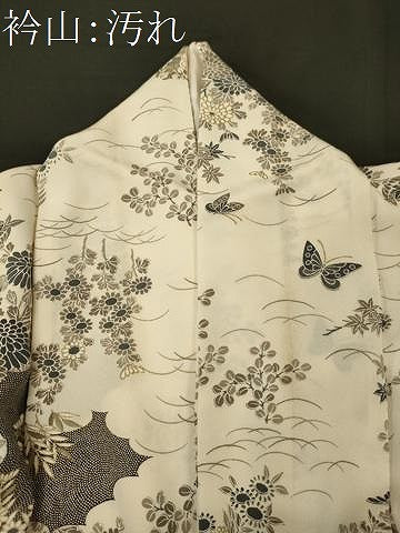 平和屋着物■上質な小紋 雲取り草花文 金彩 正絹 逸品 CABI1834oy