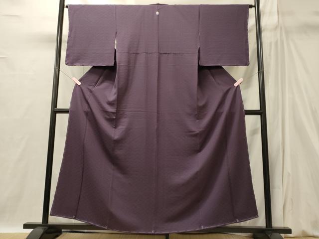 平和屋着物■上質な色無地 菱花地紋 蒲葡色 正絹 逸品 未使用 CABI1836oy
